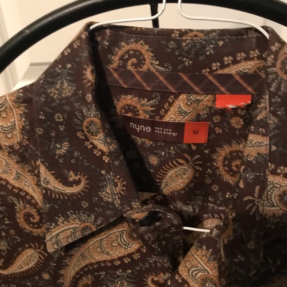 Paisley brown dress shirt by Nine NY - Picture 2 of 2